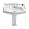 Nameeks Traditional Pedestal Sink in White with 3 Faucet Holes -Bathroom Sinks Sales white nameeks pedestal sinks cerastyle 030300 ped three hole 64 1000