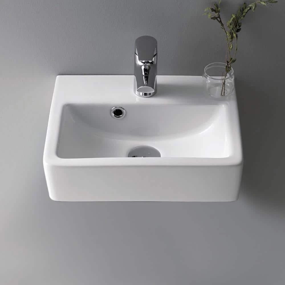 Nameeks Mini Wall Mounted Bathroom Sink in White 6 Nameeks Mini Wall Mounted Bathroom Sink in White - Image 4
