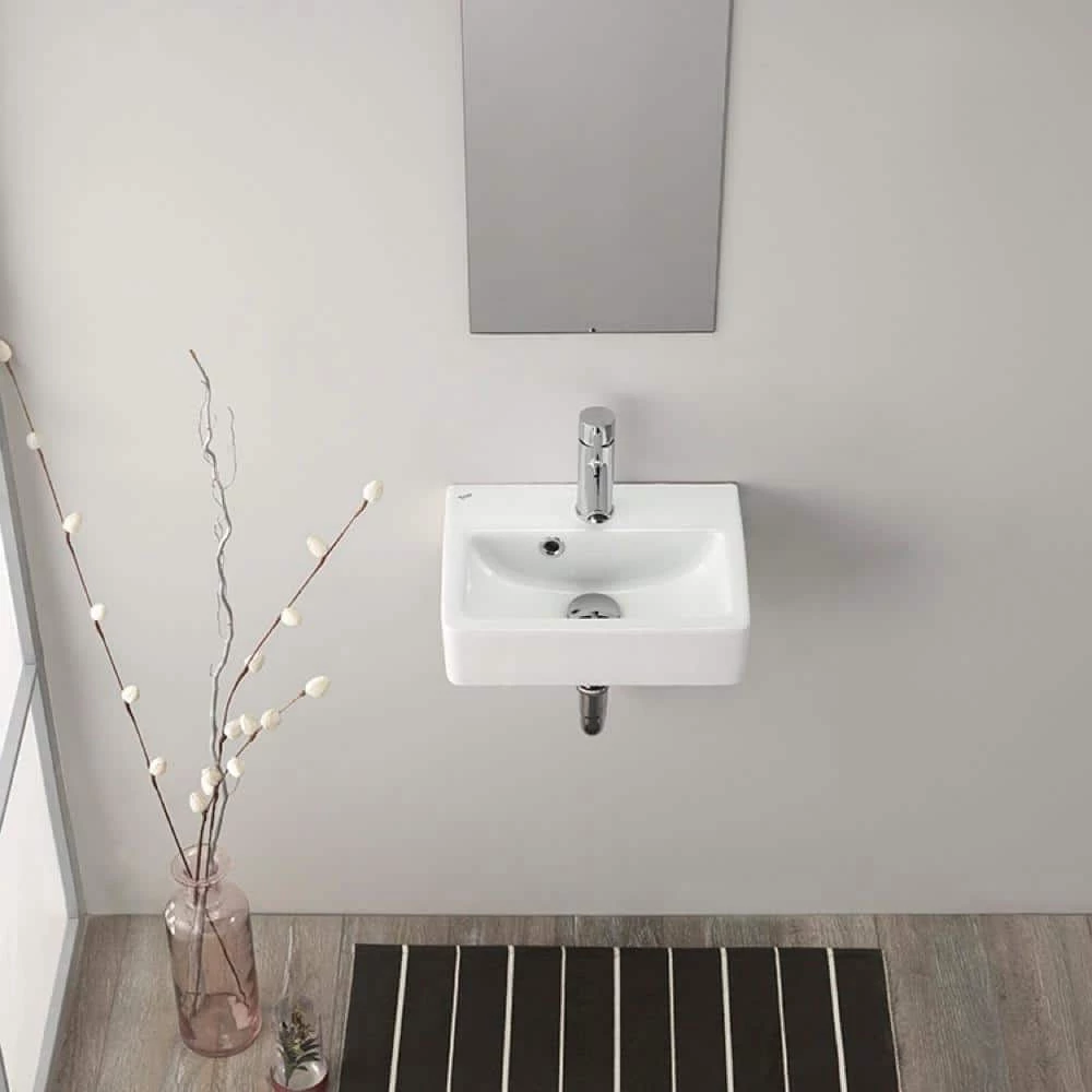 Nameeks Mini Wall Mounted Bathroom Sink in White 5 Nameeks Mini Wall Mounted Bathroom Sink in White - Image 3