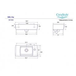 Nameeks City Wall Mounted Bathroom Sink in White -Bathroom Sinks Sales white nameeks wall mount sinks cerastyle 001500 u one hole 4f 1000