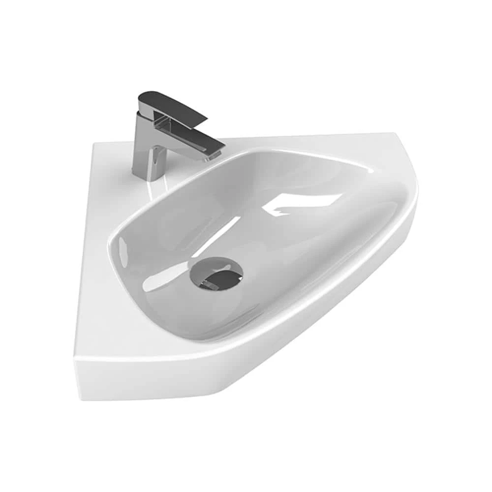 Nameeks Arda Wall Mounted Bathroom Sink in White 3 Nameeks Arda Wall Mounted Bathroom Sink in White