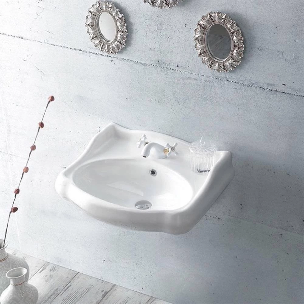 Nameeks 1837 Wall Mounted Bathroom Sink in White 4 Nameeks 1837 Wall Mounted Bathroom Sink in White - Image 2