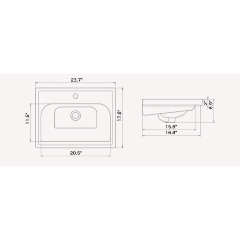 Nameeks Frame Wall Mounted Bathroom Sink in White 5 Nameeks Frame Wall Mounted Bathroom Sink in White - Image 3