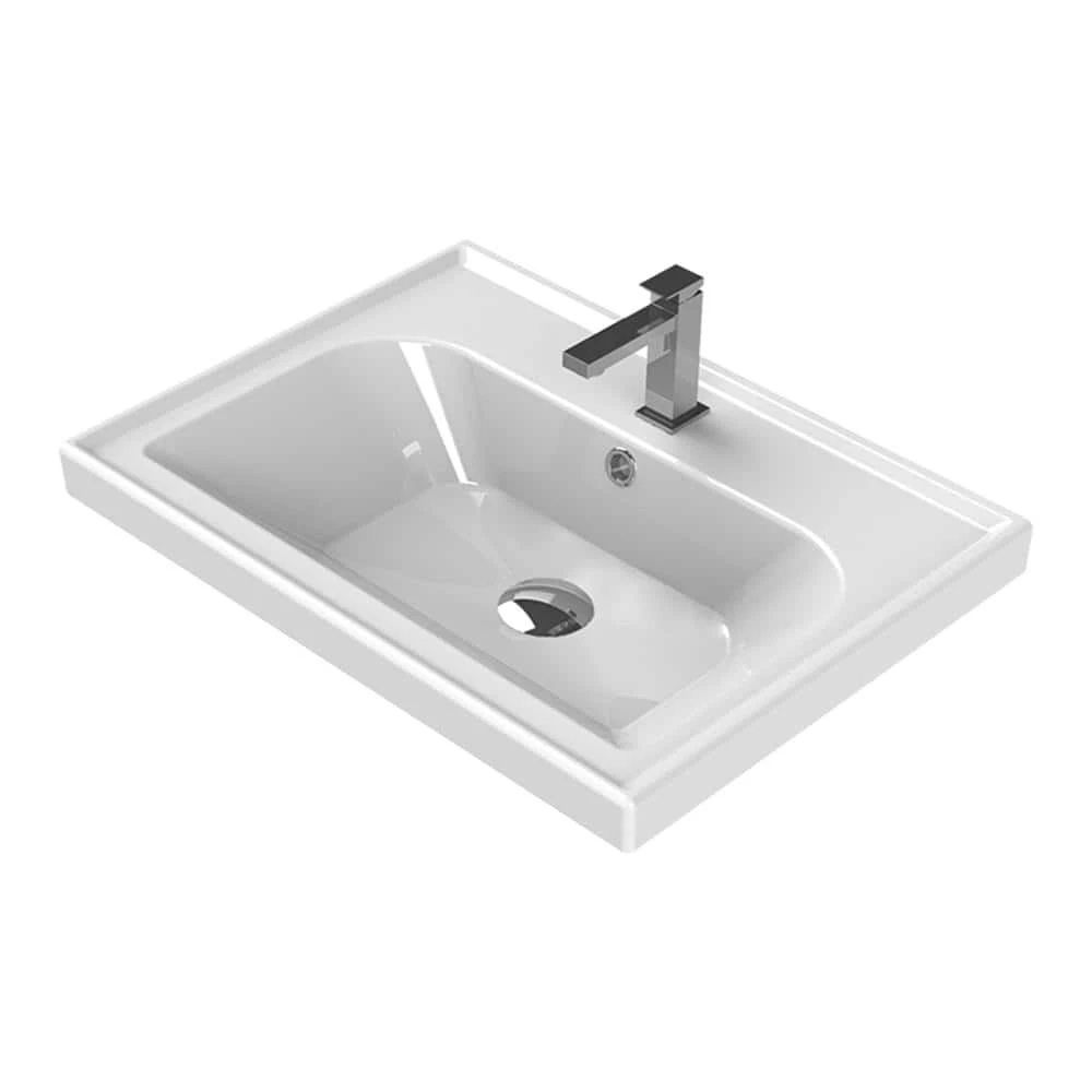 Nameeks Frame Wall Mounted Bathroom Sink in White 3 Nameeks Frame Wall Mounted Bathroom Sink in White