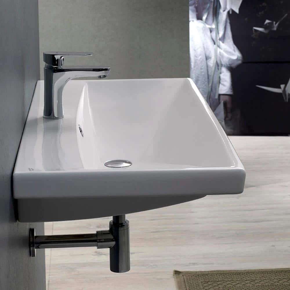 Nameeks Elite Wall Mounted Bathroom Sink in White 4 Nameeks Elite Wall Mounted Bathroom Sink in White - Image 2