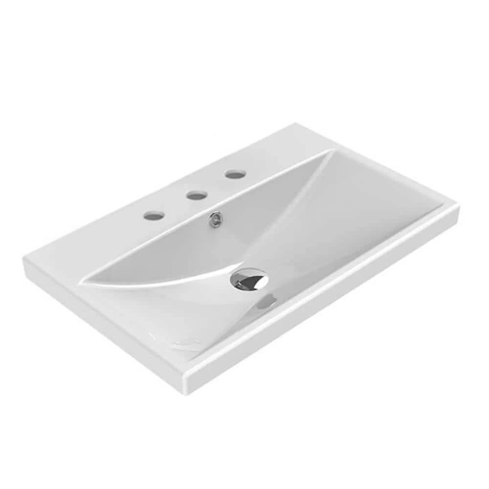 Nameeks Elite Wall Mounted Bathroom Sink in White 3 Nameeks Elite Wall Mounted Bathroom Sink in White