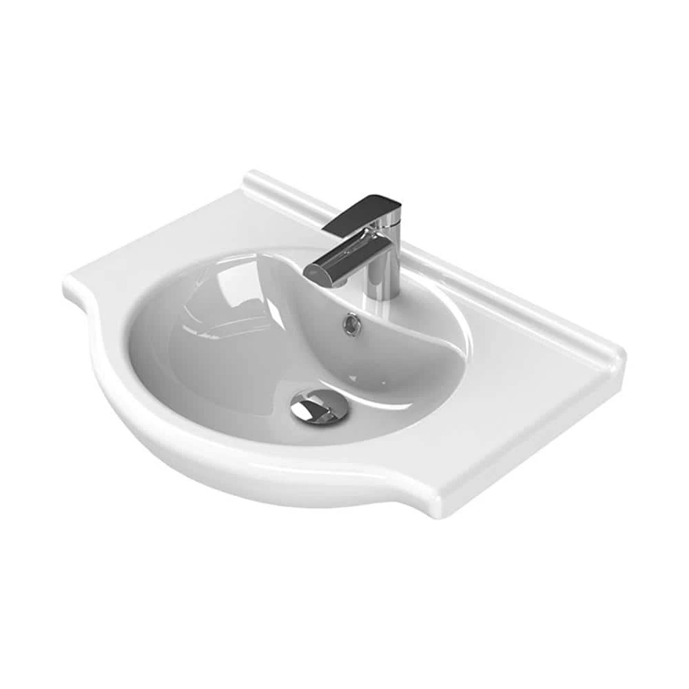 Nameeks Nil Wall Mounted Bathroom Sink in White 3 Nameeks Nil Wall Mounted Bathroom Sink in White