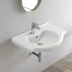 Nameeks Nil Wall Mounted Bathroom Sink in White 6 Nameeks Nil Wall Mounted Bathroom Sink in White -Bathroom Sinks Sales white nameeks wall mount sinks cerastyle 066100 u one hole c3 1000