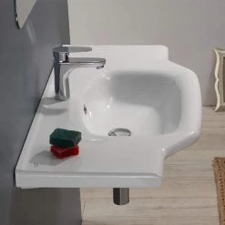 Nameeks Yeni Klasik Wall Mounted Bathroom Sink in White -Bathroom Sinks Sales white nameeks wall mount sinks cerastyle 081200 u one hole c3 1000