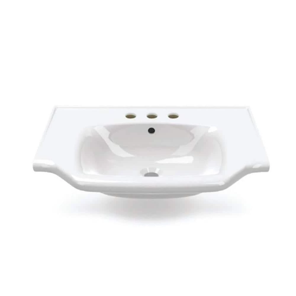 Nameeks Yeni Klasik Wall Mounted Vessel Bathroom Sink in White with 3 Faucet Holes 3 Nameeks Yeni Klasik Wall Mounted Vessel Bathroom Sink in White with 3 Faucet Holes