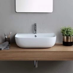 Nameeks Glam Wall Mounted Bathroom Sink in White -Bathroom Sinks Sales white nameeks wall mount sinks scarabeo 1811 one hole 76 1000