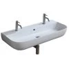 Nameeks Glam Wall Mounted Bathroom Sink in White 2 Nameeks Glam Wall Mounted Bathroom Sink in White -Bathroom Sinks Sales white nameeks wall mount sinks scarabeo 1813b two hole 64 1000