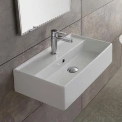 Nameeks Teorema Wall Mounted Bathroom Sink in White 7 Nameeks Teorema Wall Mounted Bathroom Sink in White -Bathroom Sinks Sales white nameeks wall mount sinks scarabeo 5002 one hole c3 1000