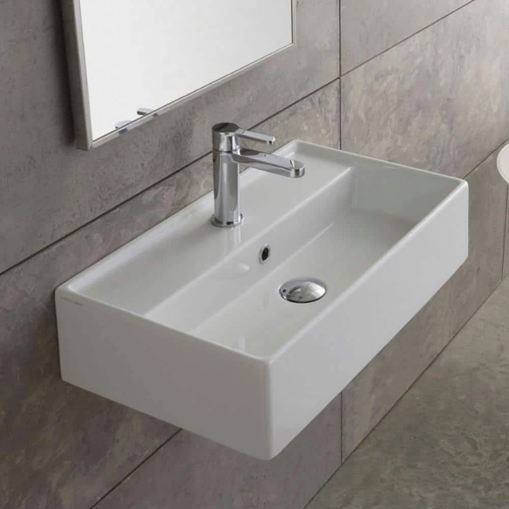 Nameeks Teorema Wall Mounted Bathroom Sink in White 5 Nameeks Teorema Wall Mounted Bathroom Sink in White - Image 3