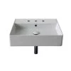 Nameeks Teorema Wall Mounted Vessel Bathroom Sink in White with 3 Faucet Holes -Bathroom Sinks Sales white nameeks wall mount sinks scarabeo 5111 three hole 64 1000