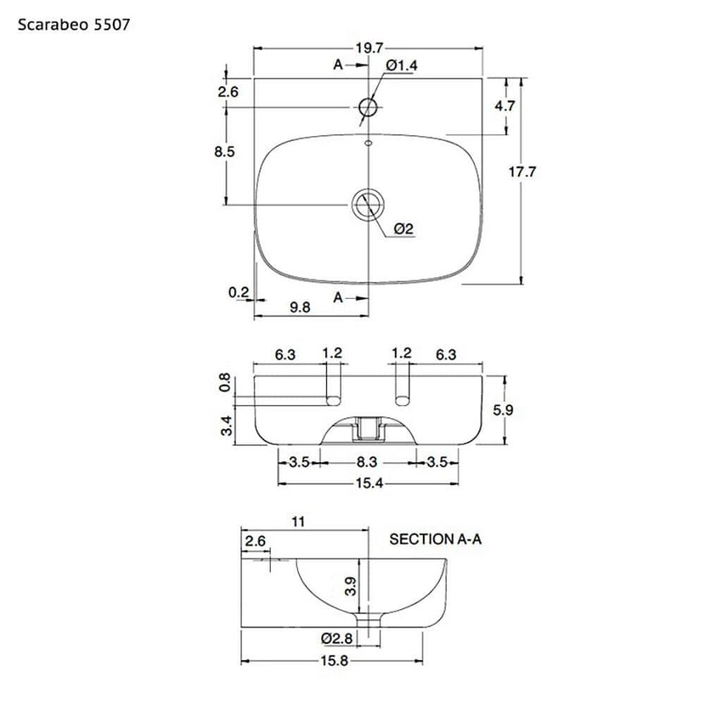 Nameeks Moon Wall Mounted Bathroom Sink in White 5 Nameeks Moon Wall Mounted Bathroom Sink in White - Image 3