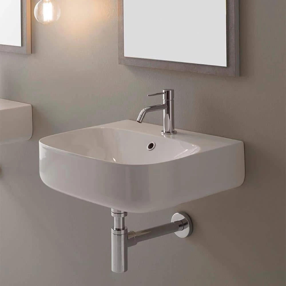 Nameeks Moon Wall Mounted Bathroom Sink in White 4 Nameeks Moon Wall Mounted Bathroom Sink in White - Image 2