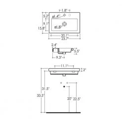 Nameeks Seie 40 Wall Mounted Ceramic Vessel Bathroom Sink in White with 3 Faucet Holes -Bathroom Sinks Sales white nameeks wall mount sinks tecla 4001011 three hole c3 1000