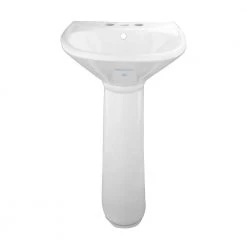 RENOVATORS SUPPLY MANUFACTURING Ondine 16 in. Small Pedestal Combo Bathroom Sink in White with Overflow