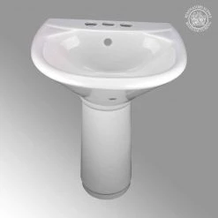 RENOVATORS SUPPLY MANUFACTURING Lil Tykes 20-3/4 in. Height Child Pedestal Combo Bathroom Sink in White with Overflow -Bathroom Sinks Sales white pedestal sinks 11869 c3 1000