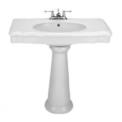 RENOVATORS SUPPLY MANUFACTURING Darbyshire 34-1/2 in. Pedestal Combo Bathroom Sink in White