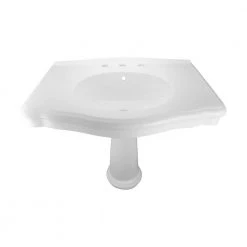 RENOVATORS SUPPLY MANUFACTURING Darbyshire 33-1/2 in. Pedestal Combo Bathroom Sink in White with Overflow 15 RENOVATORS SUPPLY MANUFACTURING Darbyshire 33-1/2 in. Pedestal Combo Bathroom Sink in White with Overflow -Bathroom Sinks Sales white pedestal sinks 13282 a0 1000