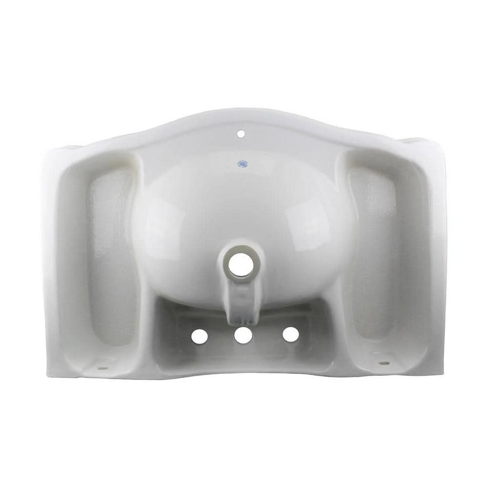 RENOVATORS SUPPLY MANUFACTURING Darbyshire 33-1/2 in. Pedestal Combo Bathroom Sink in White with Overflow 12 RENOVATORS SUPPLY MANUFACTURING Darbyshire 33-1/2 in. Pedestal Combo Bathroom Sink in White with Overflow - Image 10