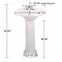 RENOVATORS SUPPLY MANUFACTURING Portsmouth 22 in. Corner Pedestal Combo Bathroom Sink in White with Overflow 11 RENOVATORS SUPPLY MANUFACTURING Portsmouth 22 in. Corner Pedestal Combo Bathroom Sink in White with Overflow -Bathroom Sinks Sales white pedestal sinks 19358 c3 1000