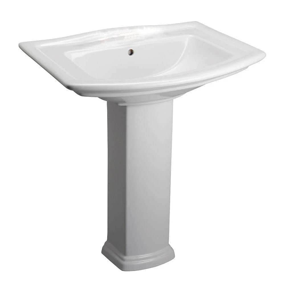 Unbranded Washington 550 22 in. Pedestal Combo Bathroom Sink in White 3 Unbranded Washington 550 22 in. Pedestal Combo Bathroom Sink in White