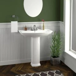 Unbranded Washington 765 30 in. Pedestal Combo Bathroom Sink for 8 in. Widespread in White -Bathroom Sinks Sales white pedestal sinks 3 498wh 31 1000