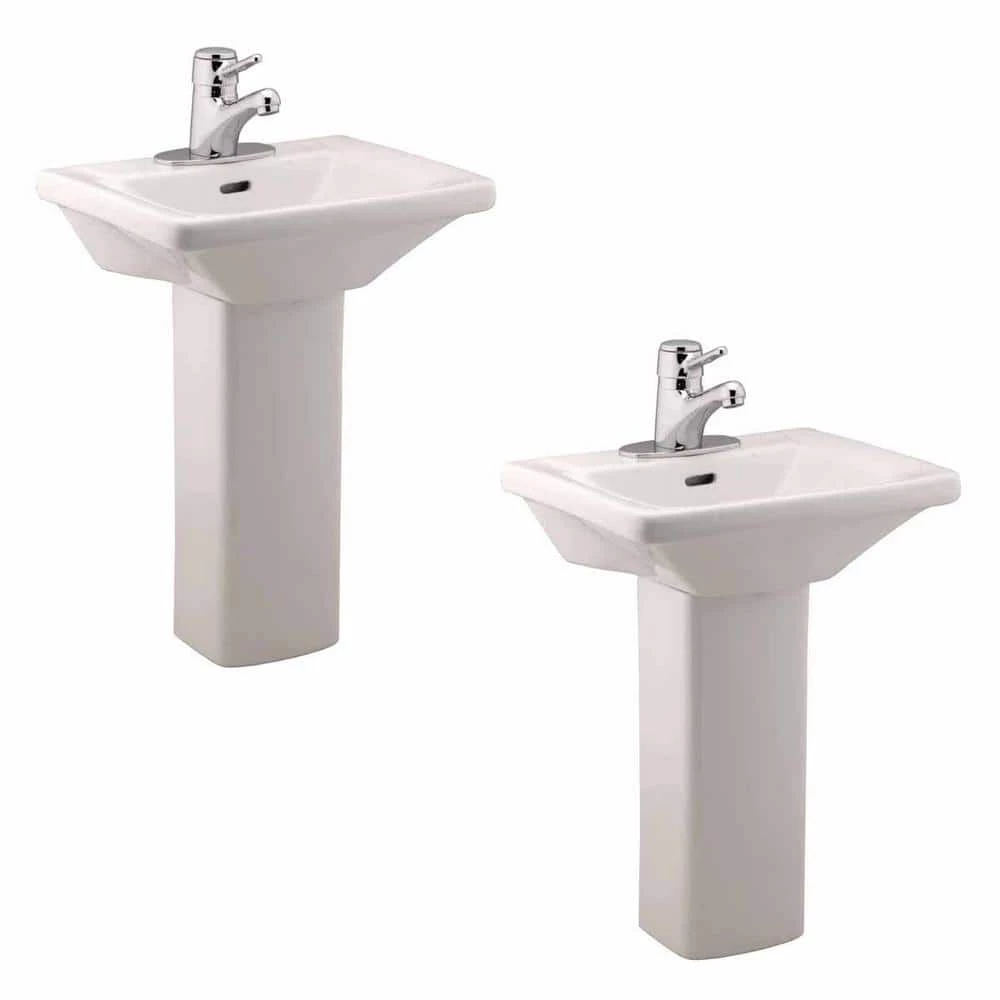 RENOVATORS SUPPLY MANUFACTURING Children's 21.5 in. H Pedestal Sinks Porcelain in White (Set of 2) 3 RENOVATORS SUPPLY MANUFACTURING Children's 21.5 in. H Pedestal Sinks Porcelain in White (Set of 2)