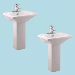 RENOVATORS SUPPLY MANUFACTURING Children's 21.5 in. H Pedestal Sinks Porcelain in White (Set of 2) 16 RENOVATORS SUPPLY MANUFACTURING Children's 21.5 in. H Pedestal Sinks Porcelain in White (Set of 2) -Bathroom Sinks Sales white pedestal sinks 30686 c3 1000