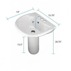 RENOVATORS SUPPLY MANUFACTURING Child 20.75 in. H Pedestal Sink Porcelain Mini Toddler in White (Set of 2) -Bathroom Sinks Sales white pedestal sinks 31869 4f 1000