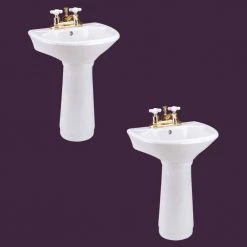 RENOVATORS SUPPLY MANUFACTURING Child 20.75 in. H Pedestal Sink Porcelain Mini Toddler in White (Set of 2) -Bathroom Sinks Sales white pedestal sinks 31869 c3 1000