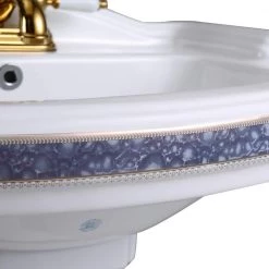 RENOVATORS SUPPLY MANUFACTURING India Reserve 22-7/8 in. Pedestal Combo Bathroom Sink in White Vessel Sink Basin with Blue and Gold Design Overflow 12 RENOVATORS SUPPLY MANUFACTURING India Reserve 22-7/8 in. Pedestal Combo Bathroom Sink in White Vessel Sink Basin with Blue and Gold Design Overflow -Bathroom Sinks Sales white pedestal sinks 41355 40 1000