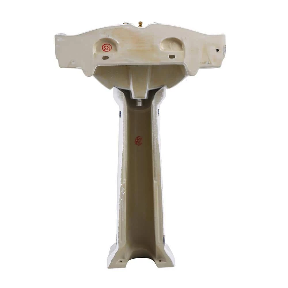 RENOVATORS SUPPLY MANUFACTURING India Reserve 22-7/8 in. Pedestal Combo Bathroom Sink in White Vessel Sink Basin with Blue and Gold Design Overflow 8 RENOVATORS SUPPLY MANUFACTURING India Reserve 22-7/8 in. Pedestal Combo Bathroom Sink in White Vessel Sink Basin with Blue and Gold Design Overflow - Image 6