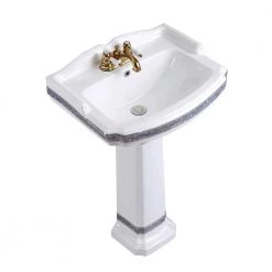 RENOVATORS SUPPLY MANUFACTURING India Reserve 22-7/8 in. Pedestal Combo Bathroom Sink in White Vessel Sink Basin with Blue and Gold Design Overflow 13 RENOVATORS SUPPLY MANUFACTURING India Reserve 22-7/8 in. Pedestal Combo Bathroom Sink in White Vessel Sink Basin with Blue and Gold Design Overflow -Bathroom Sinks Sales white pedestal sinks 41355 a0 1000