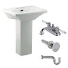 RENOVATORS SUPPLY MANUFACTURING WeeWash 21-1/2 in. H Child Pedestal Combo Bathroom Sink in White with Faucet, Drain and P-Trap