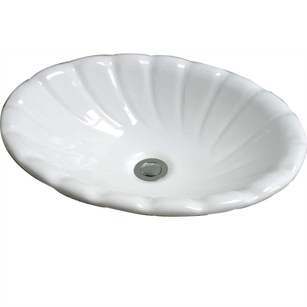 Pegasus Corona Drop-In Bathroom Sink in White 3 Pegasus Corona Drop-In Bathroom Sink in White
