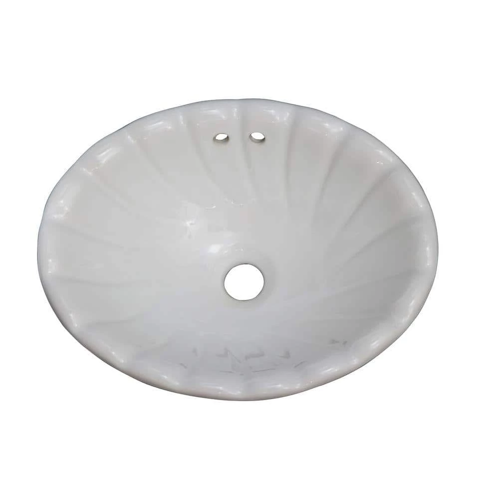 Pegasus Corona Drop-In Bathroom Sink in White 6 Pegasus Corona Drop-In Bathroom Sink in White - Image 4