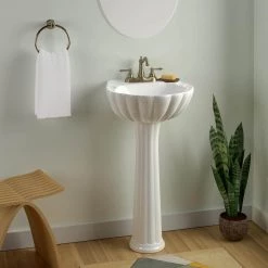 Pegasus Bali 19 in. Pedestal Combo Bathroom Sink for 4 in. Centerset in White -Bathroom Sinks Sales white pegasus pedestal sinks 3 584wh 31 1000