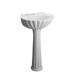 Pegasus Bali 19 in. Pedestal Combo Bathroom Sink for 4 in. Centerset in White