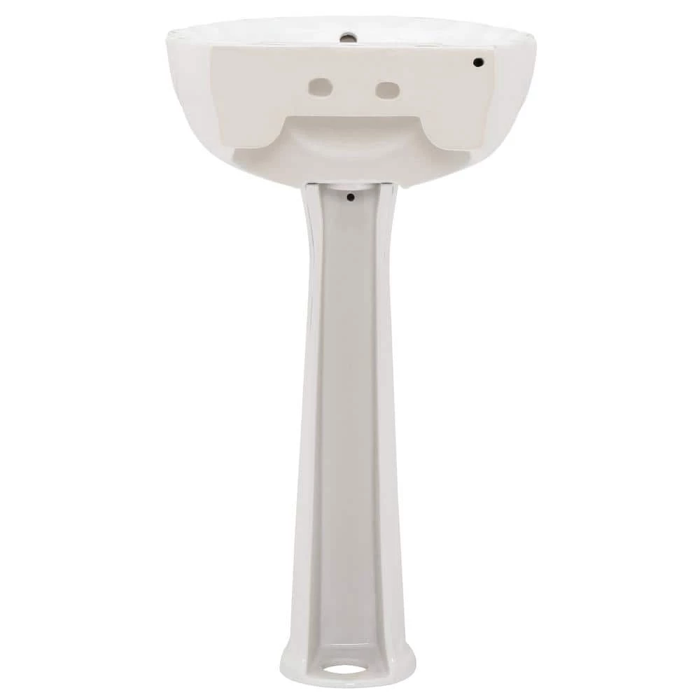 Pegasus Bali 19 in. Pedestal Combo Bathroom Sink for 8 in. Widespread in White 5 Pegasus Bali 19 in. Pedestal Combo Bathroom Sink for 8 in. Widespread in White - Image 3