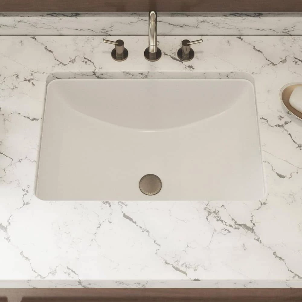 PELHAM & WHITE Packard 21 in. Undermount Ceramic Rectangular Bathroom Sink in White 5 PELHAM & WHITE Packard 21 in. Undermount Ceramic Rectangular Bathroom Sink in White - Image 3
