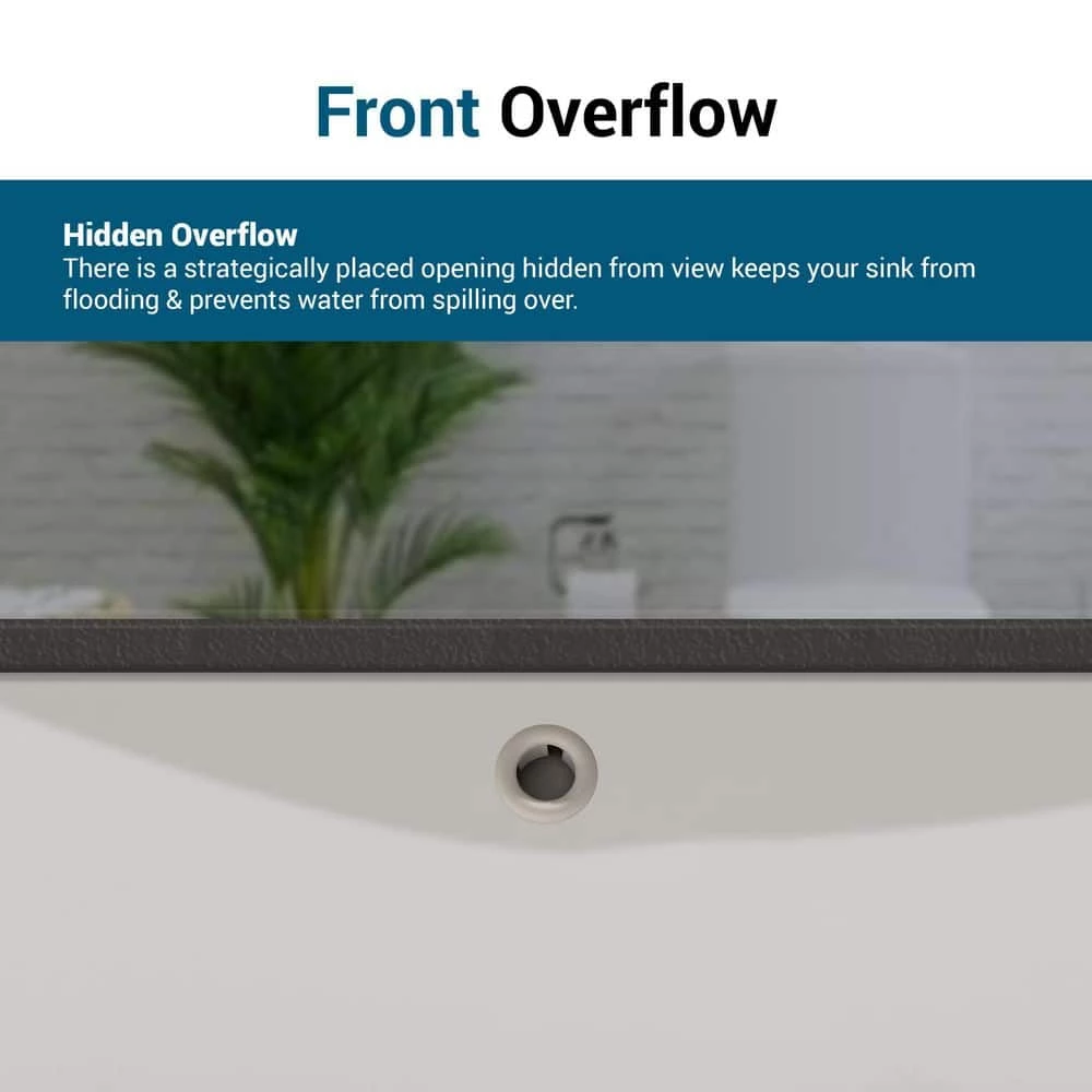 PELHAM & WHITE Packard 21 in. Undermount Ceramic Rectangular Bathroom Sink in White 9 PELHAM & WHITE Packard 21 in. Undermount Ceramic Rectangular Bathroom Sink in White - Image 7