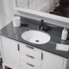 Rene Undermount Porcelain Bathroom Sink in White with Pop-Up Drain in Antique Bronze