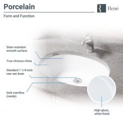 Rene Under-Mount Porcelain Bathroom Sink in White with Pop-Up Drain in Brushed Nickel -Bathroom Sinks Sales white rene undermount bathroom sinks r2 1005 w pud bn a0 1000