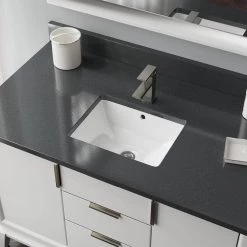 Rene 18.25 in. Undermount Bathroom Sink in White with Pop-Up Drain in Brushed Nickel -Bathroom Sinks Sales white rene undermount bathroom sinks r2 1007 w pud bn e1 1000