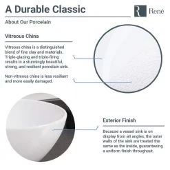 Rene Porcelain Vessel Sink in White with 7002 Faucet and Pop-Up Drain in Brushed Nickel 15 Rene Porcelain Vessel Sink in White with 7002 Faucet and Pop-Up Drain in Brushed Nickel -Bathroom Sinks Sales white rene vessel sinks r2 5018 w r9 7002 bn 1d 1000