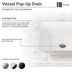 Rene Porcelain Vessel Sink in White with 7002 Faucet and Pop-Up Drain in Brushed Nickel 17 Rene Porcelain Vessel Sink in White with 7002 Faucet and Pop-Up Drain in Brushed Nickel -Bathroom Sinks Sales white rene vessel sinks r2 5018 w r9 7002 bn 77 1000